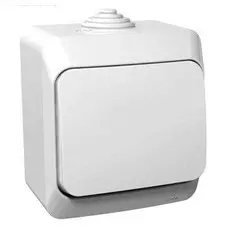 Кнопка Schneider Electric KA10-041B Этюд нажимная наружная, 10А, IP44, в сборе (сх.1) (белая)