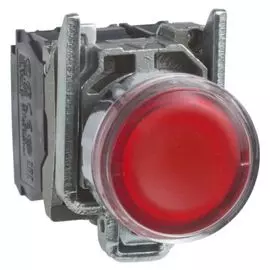 Кнопка Schneider Electric XB4BW34B5 с возвратом красная с подсветкой 24В 1НО+1НЗ