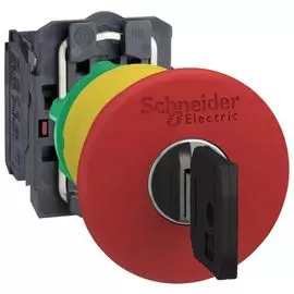 Кнопка Schneider Electric XB5AS9445 аварийного останова 22мм с ключом, с возвратом