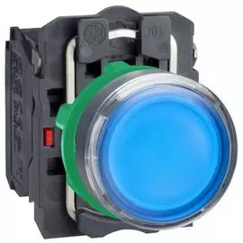 Кнопка Schneider Electric XB5AW36B5 с возвратом синяя с подсветкой 24В