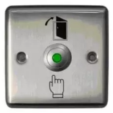 Кнопка выхода Smartec ST-EX110L металлическая с подсветкой, врезная, НЗ/НР контакты, размер: 90х90 мм