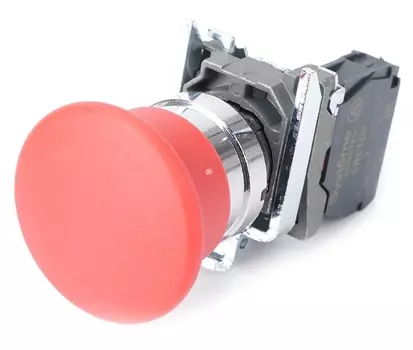 Кнопка Systeme Electric SB4BC42 с гриб головкой SB4 в сборе 22мм 40мм красная с возвратом металл 1НЗ