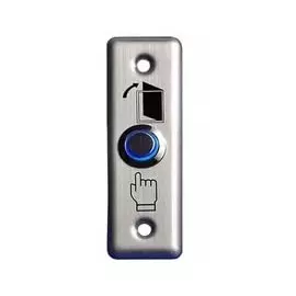 Кнопка Tantos TDE-02 Light выхода c подсветкой, прямоугольная, металлическая