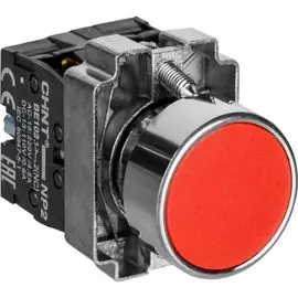 Кнопка управления CHINT 573764 NP2-BA45, без подсветки, красн., 1НЗ, +1НО, IP40