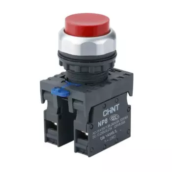 Кнопка управления CHINT 667114 NP8-11BN/4, без подсветки, красн., 1НО+1НЗ, IP65 (R)