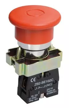 Кнопка управления IEK BBG80-BT-K04 LAY5-BT42 "Грибок" авар. с фикс. 1NC