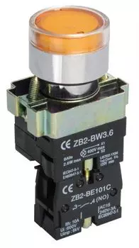 Кнопка управления IEK BBT50-BW-K05 LAY5-BW3561 с подсветкой желтый 1NO