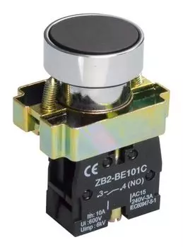 Кнопка управления IEK BBT60-BA-K02 LAY5-BA21 без подсветки черная 1NO