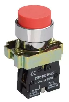 Кнопка управления IEK BBT71-BL-K04 LAY5-BL42 без подсветки красная 1NC
