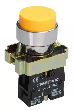 Кнопка управления IEK BBT71-BL-K05 LAY5-BL51 без подсветки желтая 1NO