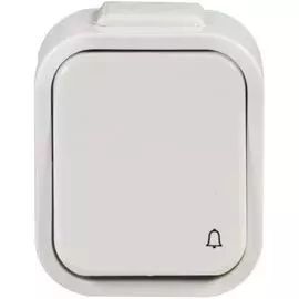Кнопка Zamel PDH-991 беспроводная для звонка DRS-982 "Булик" (серия "Х"), IP44, белая, пит. от батарейки 23A, акустич. сигнал нажатия