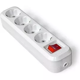 Колодка UNIVersal S304 4 гн. с/з с выкл. AБС-пластик, IP20, белый