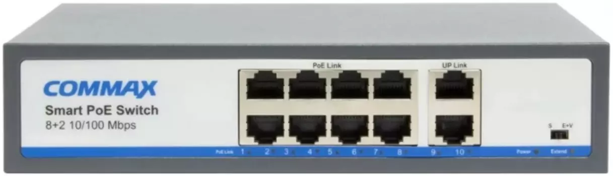 Коммутатор COMMAX CIOT-H8L2 SIL PoE 8-портовый