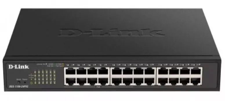 Коммутатор D-link DGS-1100-24 DGS-1100-24V2/A2A V2/A2A, L2 Smart Switch with 24 10/100/1000Base-T ports.8K Mac address, 802.3x Flow Control, 802.3ad