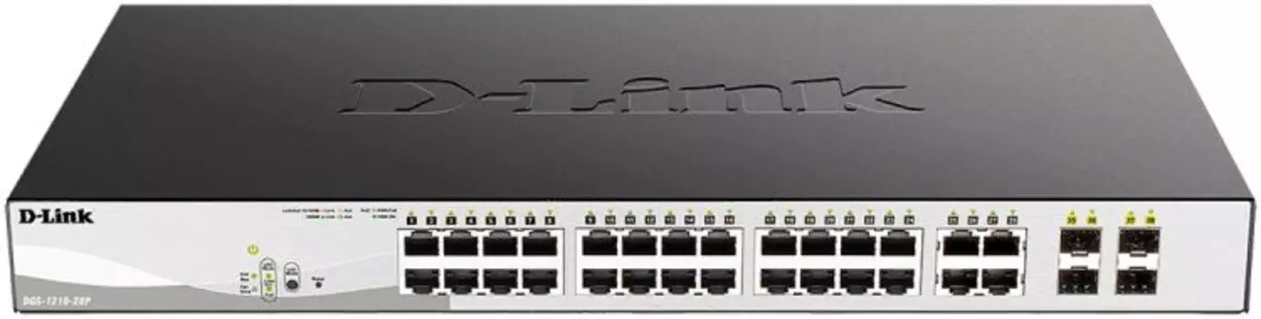 Коммутатор D-link DGS-1210-28P/F3A 24x10/100/1000Mbp PoE(193 Вт), 4xSFP, 19'