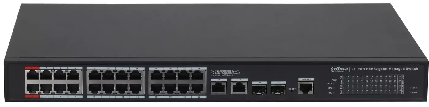Коммутатор Dahua DH-CS4228-24GT-240 24-портовый гигабитный PoE с функцией облачного управления