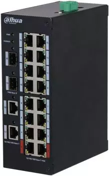 Коммутатор Dahua DH-HS3220-16GT-190 20-портовый гигабитный неуправляемый с PoE, промышленное исполнение