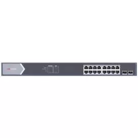 Коммутатор HIKVISION DS-3E0520HP-E неуправляемый, 12*RJ45 1000M PoE с грозозащитой 6кВ, бюджет PoE 225Вт, поддержка режима передачи до 300м, мас.4 A