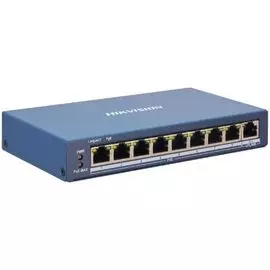 Коммутатор HIKVISION DS-3E1309P-EI L2, Смарт-управляемый, 9 10/100M RJ45 PoE-порт, 1 10/100M RJ45 port, 802.3af/at, бюджет PoE 110Вт, поддержка режима