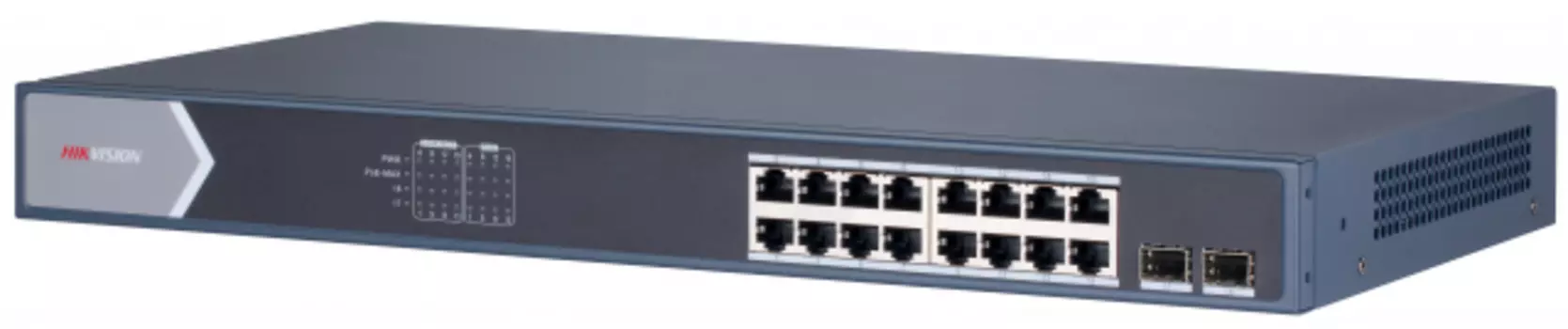 Коммутатор HIKVISION DS-3E1518P-SI L2, Смарт-управляемый, 161000M RJ45 PoE-порт, 2 Gigabit combo порт, 802.3af/at, бюджет PoE 225W