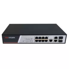 Коммутатор HIKVISION DS-3E2310P 8 RJ45 100M PoE; 2 комбо-порта (1000М Ethernet/1000M SFP); таблица MAC адресов на 8000 записей; стандарты PoE: IEEE802