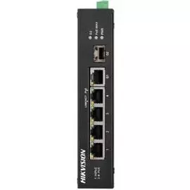 Коммутатор HIKVISION DS-3T0306HP-E/HS неуправляемый, 3*RJ45 100M PoE с грозозащитой 6кВ, бюджет PoE 60Вт, поддержка режима передачи до 300м, 4.8Гб/с,