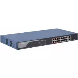 Коммутатор HiWatch SWT-1318P L2, Смарт-управляемый, 16*10/100M RJ45 PoE-порт, 2*1000M компо-порт, 802.3af/at, бюджет PoE 230Вт, поддержка режима перед