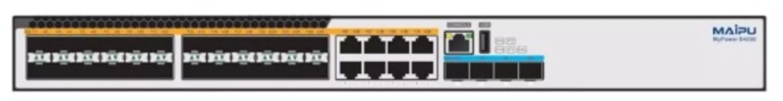 Коммутатор Maipu S4230-36GTXF-AC 24-Port 1000M SFP interfaces, 8-Port 100/1000M electric interfaces, 4-Port 10G SFP+ interfaces, Dual AC Power
