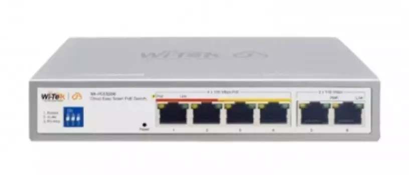 Коммутатор настраиваемый Wi-Tek WI-PCES206 PoE 60Вт, порты 4FE PoE + 2FE, Easy Smart