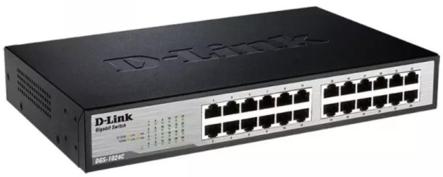 Коммутатор неуправляемый D-link DGS-1024C/B2A 24x1000Base-T, защита от статического электричества до 4 кВ