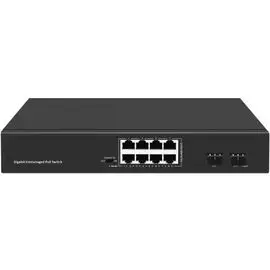 Коммутатор неуправляемый GIGALINK GL-SW-G005-08P 8PoE (802.3af/at) порта 1000Мбит/с, 7-8 порт до 250м cat6, 2 SFP порта 1000Мбит/с, 120W