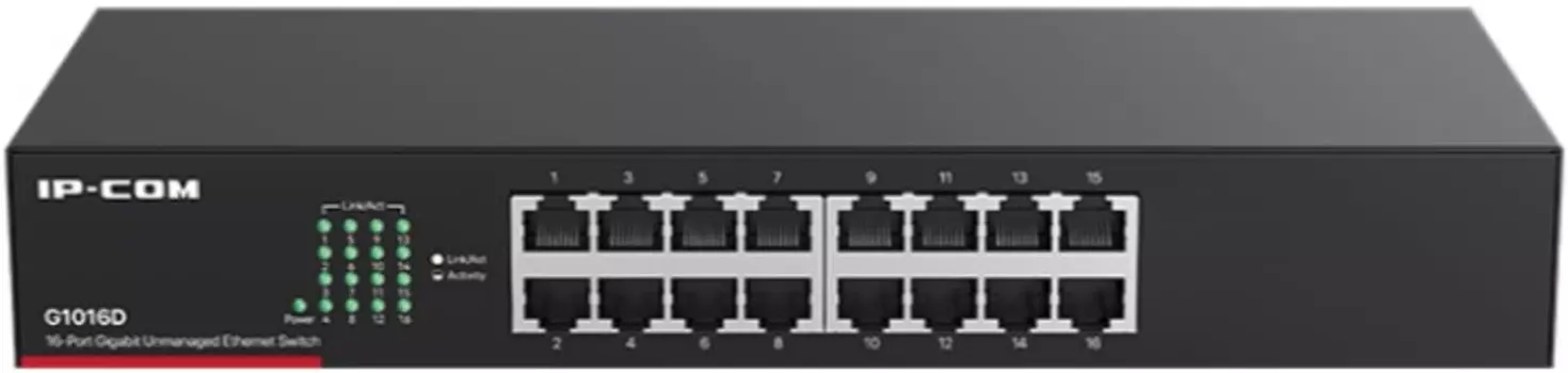 Коммутатор неуправляемый IP-Com G1016D 16*10/100/1000BASE-T, черный