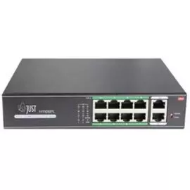 Коммутатор неуправляемый JUST JT-H1108WD 10 портовый PoE, бюджет PoE 120 Вт