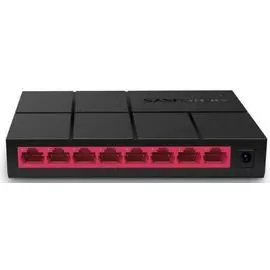 Коммутатор неуправляемый Mercusys MS108G 8*LAN RJ-45 10/100/1000 Мбит/с, настольный/настенный, пластиковый корпус