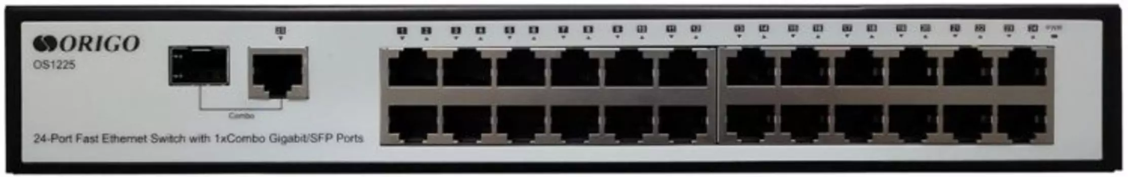 Коммутатор неуправляемый ORIGO OS1225/A1A 25-портовый 100 Мбит/с с гигабитным комбо-портом