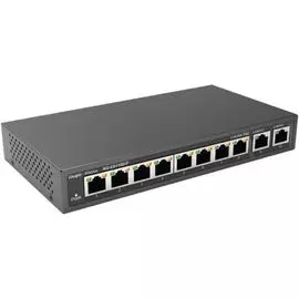 Коммутатор неуправляемый RUIJIE NETWORKS RG-ES110D-P 8-Port 100Mbps + 2 Uplink Port 1000Mbps, 8 of the ports support PoE/PoE+ power supply Max PoE pow