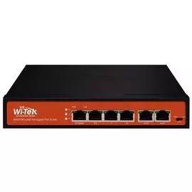 Коммутатор неуправляемый Wi-Tek WI-PS305G v2 4*PoE 1000Base-T, 2*1000Base-T, 3*PoE 802.3at/af, БП 65Вт