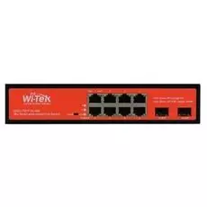 Коммутатор неуправляемый Wi-Tek WI-PS310GF 150Вт, порты 8 PoE GE + 2SFP, режим VLAN