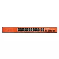 Коммутатор неуправляемый Wi-Tek WI-PS328GF 400Вт, порты 24 PoE GE + 4 Combo GE/SFP
