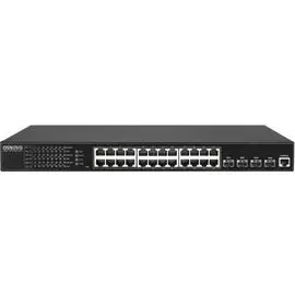 Коммутатор OSNOVO SW-24G4X-1L управляемый L3 на 24xGE RJ-45 c PoE + 4х10G SFP+ порта. Порты: 24 x GE (10/100/1000 Base-T) с поддержкой PoE (IEEE 802.3