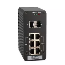 Коммутатор OSNOVO SW-60602/ILC промышленный управляемый (L2+) PoE на 8 портов: 6 x FE (10/100Base-T) с PoE (до 30W) + 2 x GE SFP (1000Base-X). Вход дл