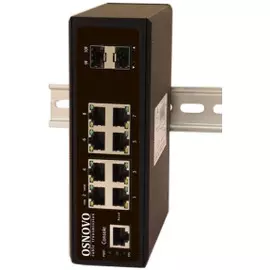 Коммутатор OSNOVO SW-70802/IL промышленный управляемый (L2+) Gigabit Ethernet на 8 GE Rj45 + 2 GE SFP порта. Порты: 8 x GE (10/100/1000Base-T) + 2 x G