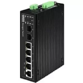 Коммутатор OSNOVO SW-80402/I промышленный PoE Gigabit Ethernet на 4GE PoE + 2 GE SFP порта. Порты: 4 x GE (10/100/1000Base-T) с PoE (до 60W) + 2 x GE