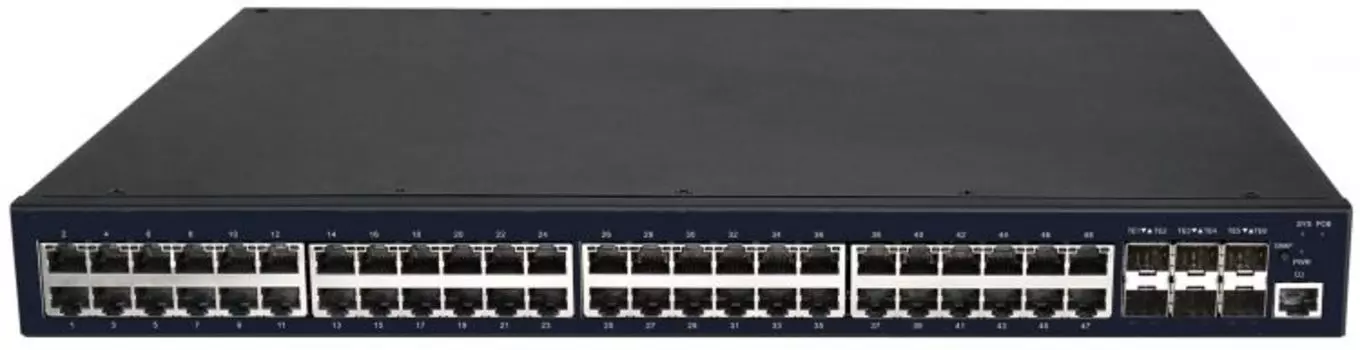 Коммутатор PoE GIGALINK GL-SW-G304-54P 48x10/1001000Mb/s PoE, 6x1/10G SFP+, 1 Console MiniUSB. 2 слота блоков питания, 1U 19" бюджет PoE 740W (2 БП),