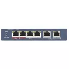 Коммутатор PoE HIKVISION DS-3E0106HP-E 4хRJ45 100M PoE с грозозащитой 6кВ/2хUplink порт 10/100M Ethernet: 802.3af/at/bt/порт поддерживает HiPoE 60Вт,