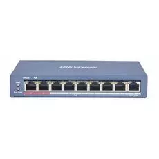 Коммутатор PoE HIKVISION DS-3E0109P-E(C) 9хRJ45 100M PoE с грозозащитой 6кВ/2хпорт с высоким приоритетом/Uplink порт 100М Ethernet, бюджет PoE 115Вт,