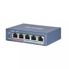 Коммутатор PoE HIKVISION DS-3E0505P-E/M 4хRJ45 1000M PoE с грозозащитой 6кВ/Uplink порт 1000М Ethernet, бюджет PoE 35Вт, пропускная способность 10Гб/с