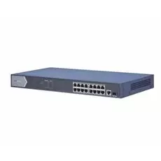 Коммутатор PoE HIKVISION DS-3E0518P-E неуправляемый, 16хRJ45 1000M PoE с грозозащитой 6кВ/Uplink порт 1000М Ethernet,/1000М SFP uplink порта, 802.3af/