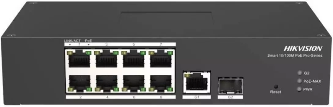 Коммутатор PoE HIKVISION DS-3T1310P-SI/HS 8-портовый Fast Ethernet Smart Harsh