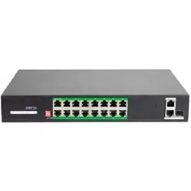 Коммутатор PoE JUST JT-H1016WD 16*FE PoE, GE, GE/SFP, мощность POE 30Вт 802.3af/at